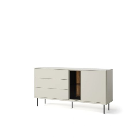 Komoda Epiro EP-04 161 cm 1D3S z oświetleniem LED - kaszmir / dąb ciemny