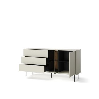Komoda Epiro EP-04 161 cm 1D3S z oświetleniem LED - kaszmir / dąb ciemny