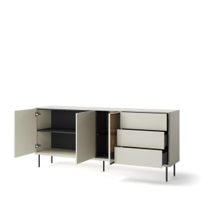 Komoda Epiro EP-05 194 cm 2D3S z oświetleniem LED - kaszmir / dąb ciemny