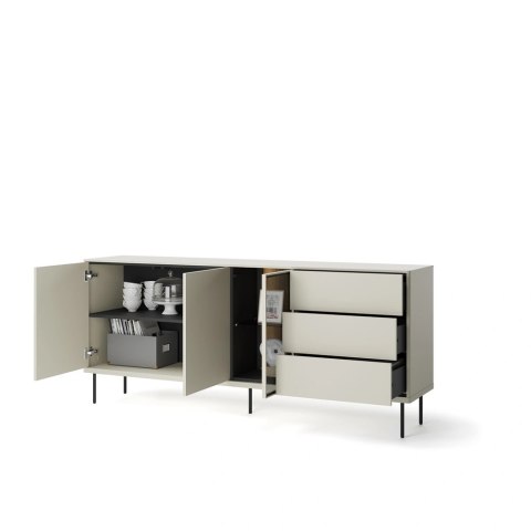 Komoda Epiro EP-05 194 cm 2D3S z oświetleniem LED - kaszmir / dąb ciemny