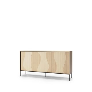 Komoda Flow FW-03 167 cm 3D z oświetleniem LED - dąb vincenza bielona / czarny