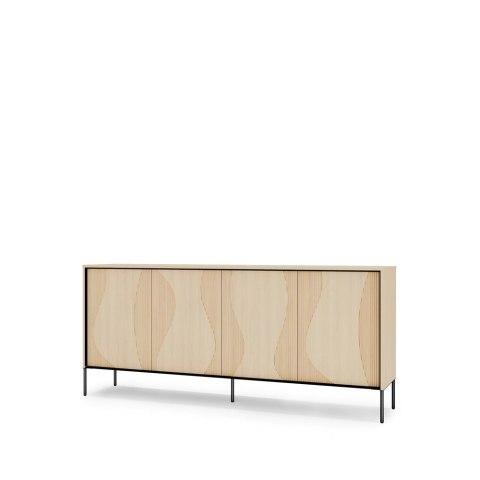 Komoda Flow FW-04 193 cm 4D z oświetleniem LED - dąb vincenza bielona / czarny