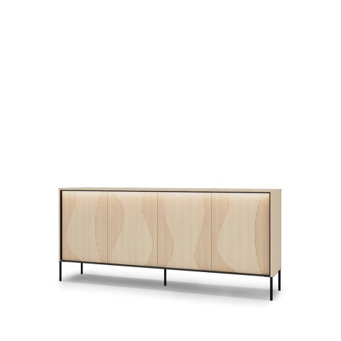 Komoda Flow FW-04 193 cm 4D z oświetleniem LED - dąb vincenza bielona / czarny