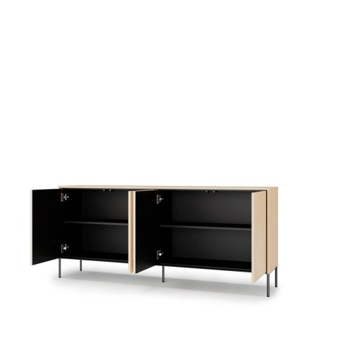 Komoda Flow FW-04 193 cm 4D z oświetleniem LED - dąb vincenza bielona / czarny