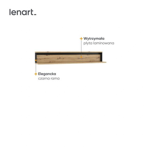 Półka wisząca Quant QA-05 155 cm - dąb artisan / czarny