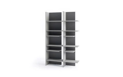 Regał Fitt FL-01L lewy 120 cm z oświetleniem LED - metalic ciemny / metalic jasny