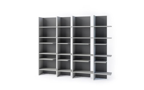 Regał Fitt FL-01P prawy 120 cm z oświetleniem LED - metalic ciemny / metalic jasny