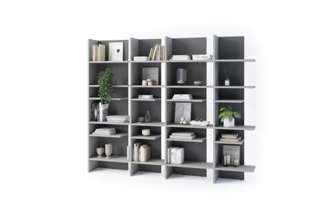 Regał Fitt FL-01P prawy 120 cm z oświetleniem LED - metalic ciemny / metalic jasny