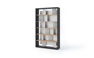 Regał Fitt FP-01 125 cm z oświetleniem LED - grafit / dąb linearny / natura / szary