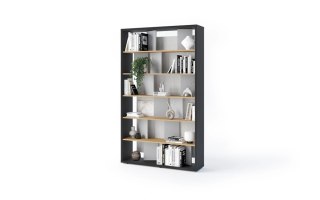 Regał Fitt FP-01 125 cm z oświetleniem LED - grafit / dąb linearny / natura / szary