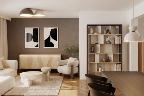 Regał Fitt FP-01 125 cm z oświetleniem LED - grafit / dąb linearny / natura / szary