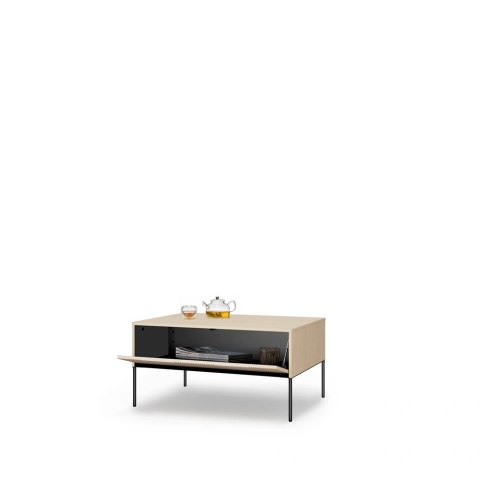 Stolik kawowy Flow FW-06 100 cm - dąb vincenza bielona / czarny