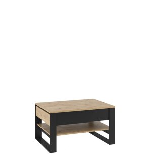 Stolik kawowy Quant QA-09 100 cm z 2 szufladami - dąb artisan / czarny