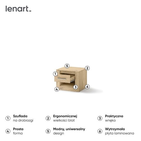 Stolik nocny 50 cm Idea ID-07 - szary