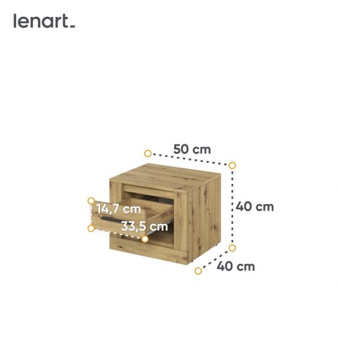Stolik nocny Arti AR-07 50 cm z szufladą - dąb artisan