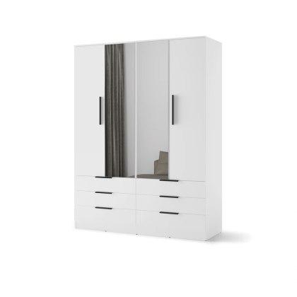 Szafa Avera AV-01 170 cm z lustrem i 6 szufladami - biała