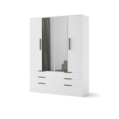 Szafa Avera AV-01 170 cm z lustrem i 6 szufladami - biała