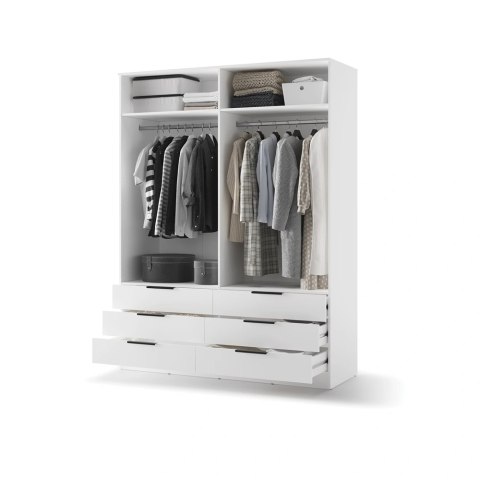 Szafa Avera AV-01 170 cm z lustrem i 6 szufladami - biała
