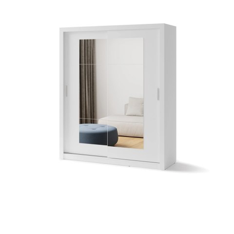 Szafa przesuwna 2D 180 cm z lustrem Idea ID-02 - biały alpejski