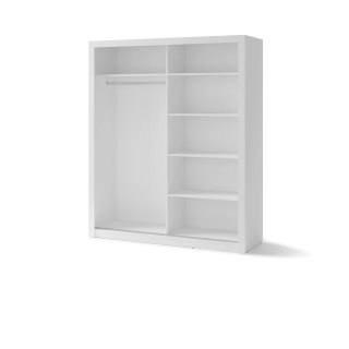 Szafa przesuwna 2D 180 cm z lustrem Idea ID-02 - biały alpejski