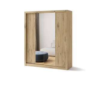 Szafa przesuwna 2D 180 cm z lustrem Idea ID-03 - san remo jasny