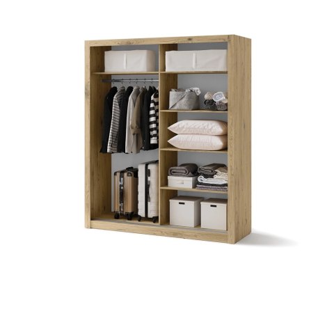 Szafa przesuwna 2D 180 cm z lustrem Idea ID-03 - san remo jasny