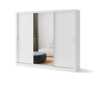 Szafa przesuwna 3D 250 cm z lustrem Idea ID-01 - biały alpejski