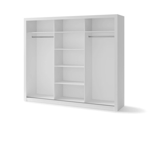 Szafa przesuwna 3D 250 cm z lustrem Idea ID-01 - biały alpejski
