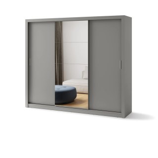 Szafa przesuwna 3D 250 cm z lustrem Idea ID-01 - szary