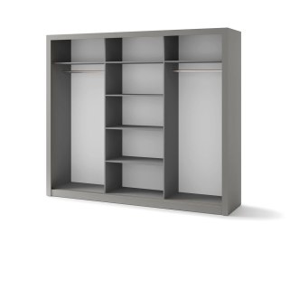 Szafa przesuwna 3D 250 cm z lustrem Idea ID-01 - szary