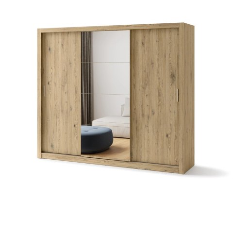 Szafa przesuwna 3D 250 cm z lustrem Idea ID-01 - szary