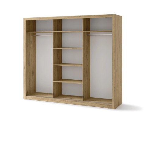 Szafa przesuwna 3D 250 cm z lustrem Idea ID-01 - szary