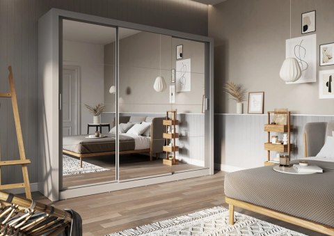 Szafa przesuwna 3D 250 cm z lustrem Idea ID-01 - szary