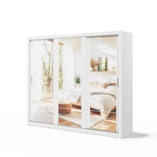 Szafa przesuwna Arti AR-02 250 cm z lustrami - biały