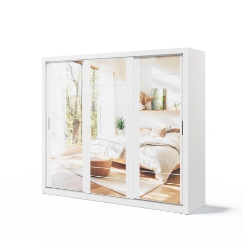 Szafa przesuwna Arti AR-02 250 cm z lustrami - biały
