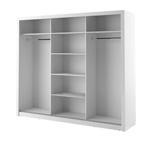 Szafa przesuwna Arti AR-02 250 cm z lustrami - biały