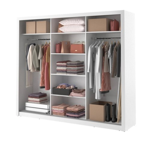 Szafa przesuwna Arti AR-02 250 cm z lustrami - biały