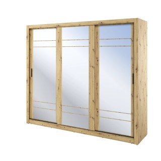 Szafa przesuwna Arti AR-02 250 cm z lustrami - dąb artisan