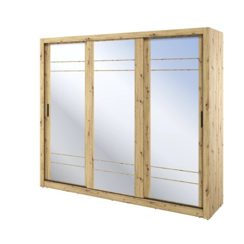 Szafa przesuwna Arti AR-02 250 cm z lustrami - dąb artisan