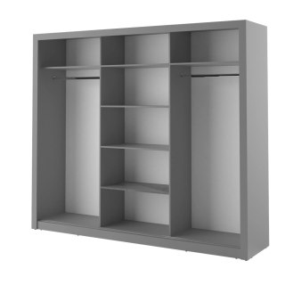 Szafa przesuwna Arti AR-02 250 cm z lustrami - szary