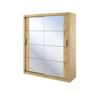 Szafa przesuwna Arti AR-03 180 cm z lustrem - dąb artisan