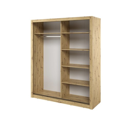 Szafa przesuwna Arti AR-03 180 cm z lustrem - dąb artisan