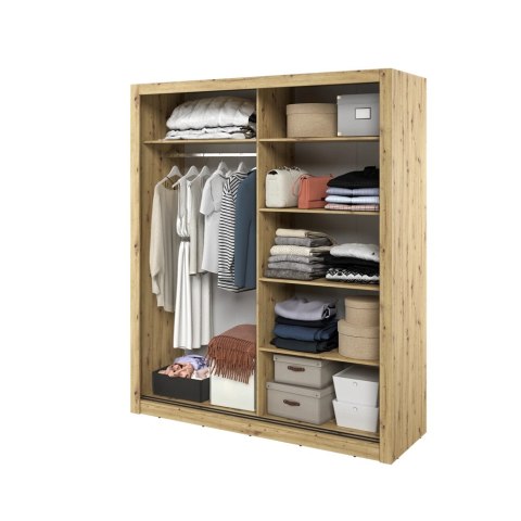 Szafa przesuwna Arti AR-03 180 cm z lustrem - dąb artisan