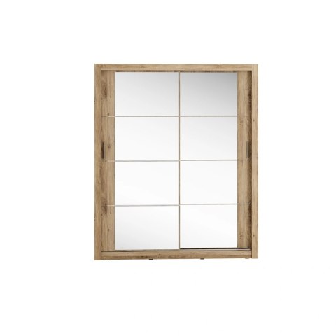 Szafa przesuwna Arti AR-03 180 cm z lustrem - dąb shetland
