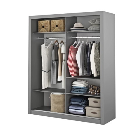 Szafa przesuwna Arti AR-03 180 cm z lustrem - szary