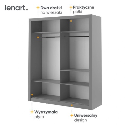 Szafa przesuwna Arti AR-03 180 cm z lustrem - szary