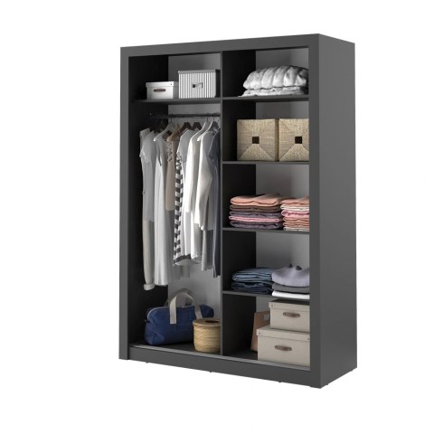 Szafa przesuwna Arti AR-04 150 cm z lustrem - czarny