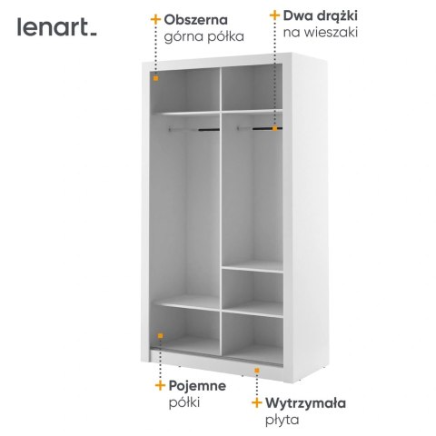 Szafa przesuwna Arti AR-06 120 cm z lustrem - biały