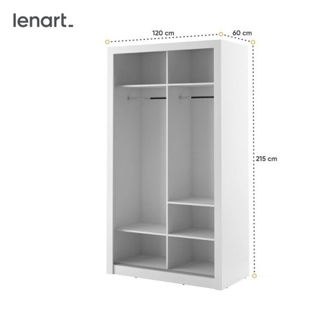 Szafa przesuwna Arti AR-06 120 cm z lustrem - biały