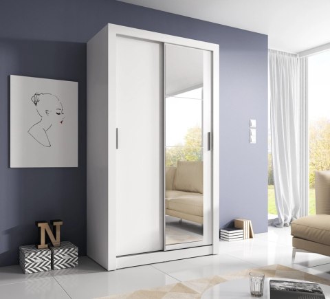 Szafa przesuwna Arti AR-06 120 cm z lustrem - biały